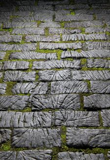 Timber setts, King Street, Rochdale, Greater Manchester, 2019. Creator: James O Davies