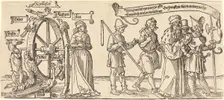 Time and a Fox Turning the Wheel of Fortune with People of all Ranks to the Right, probably 1526. Creator: Albrecht Durer