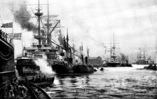 Time competitions in the coaling of war-ships at Portsmouth, 1898. Creator: Unknown