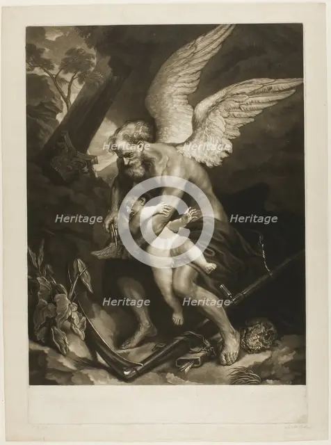 Time Clipping the Wings of Love, c. 1765. Creator: James McArdell.