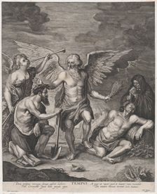 Time crowning Employment and punishing Idleness, ca. 1650-77. Creator: Antoine Couchet