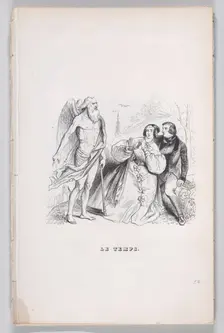 Time from The Complete Works of Béranger, 1836. Creator: Jean Ignace Isidore Gerard