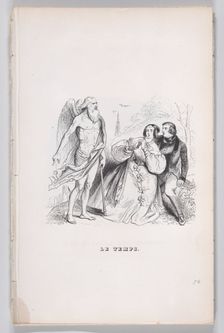 Time from The Complete Works of Béranger, 1836. Creator: Jean Ignace Isidore Gerard