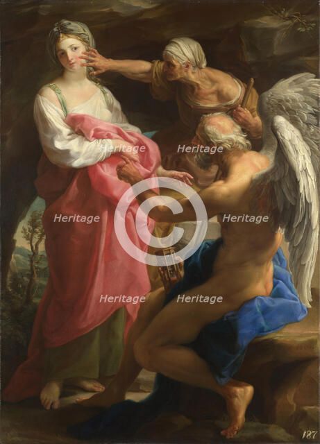 Time orders Old Age to destroy Beauty, 1746. Artist: Batoni, Pompeo Girolamo (1708-1787)