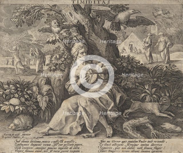 Timiditas from Four Vices, ca. 1580-1628. Creator: Raphael Sadeler.