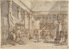 Timotheus Playing the Lyre before Alexander and Thaïs in the Hall of the Palace..., c. 1820. Creator: Pietro Fancelli