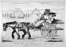 Timothy Tallow, and his wife, going to Graves Hall, on a Sunday 1772. Artist: Anon