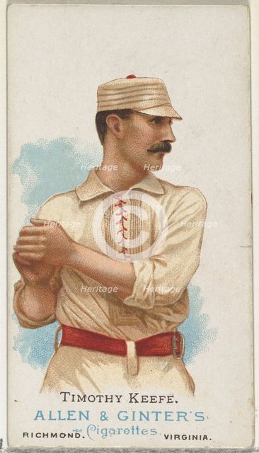 Timothy Keefe, Baseball Player, from World's Champions, Series 1 (N28) for Allen & Ginter ..., 1887. Creator: Allen & Ginter.