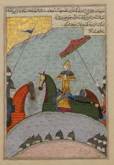 Timur before Battle, Folio from a Dispersed Copy of the Zafarnama..., A.H. 839/A.D. 1436. Creator: Ya'qub ibn Hasan