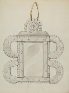Tin Mirror Frame, c. 1936. Creator: Majel G. Claflin