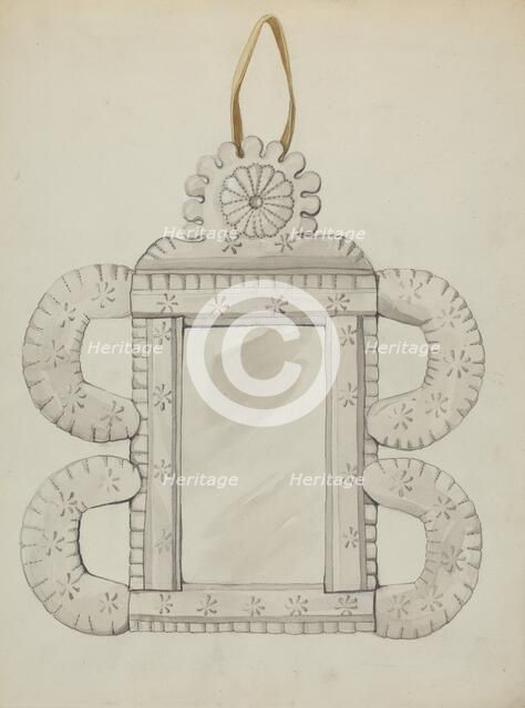 Tin Mirror Frame, c. 1936. Creator: Majel G. Claflin.