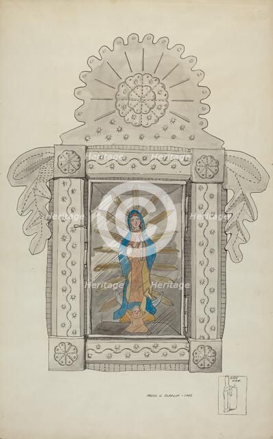 Tin Nicho Containing Guadalupe Bulto, c. 1936. Creator: Majel G. Claflin.