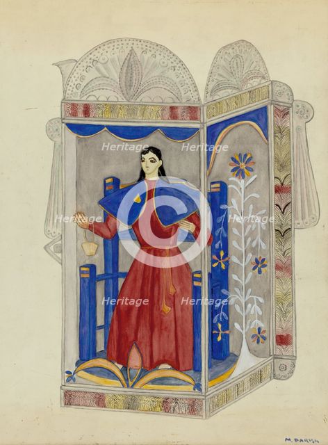 Tin Nicho with Santo Nino, c. 1937. Creator: Marjery Parish.