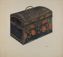 Tin Oblong Box, c. 1938. Creator: George File
