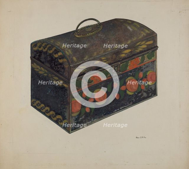 Tin Oblong Box, c. 1938. Creator: George File.