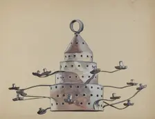 Tin Candelabra, c. 1936. Creator: E. Boyd