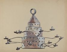 Tin Candelabra, c. 1936. Creator: E. Boyd