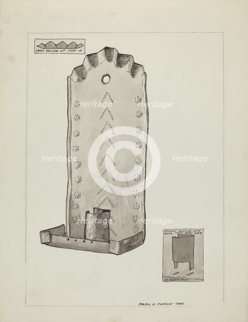 Tin Candle Sconce, 1935/1942. Creator: Majel G. Claflin.