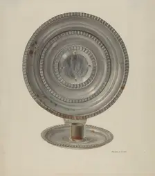 Tin Candle Sconce, c. 1940. Creator: Franklyn Syres
