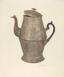 Tin Coffee Pot, 1935/1942. Creator: Carl Strehlau
