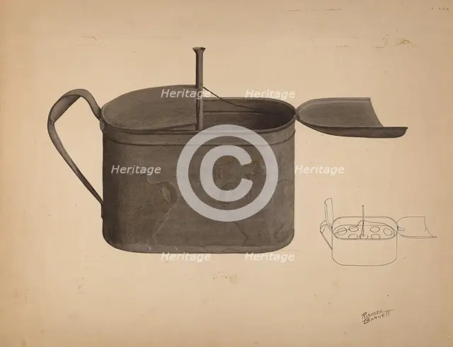 Tin Egg Boiler, c. 1938. Creator: Richard Barnett.
