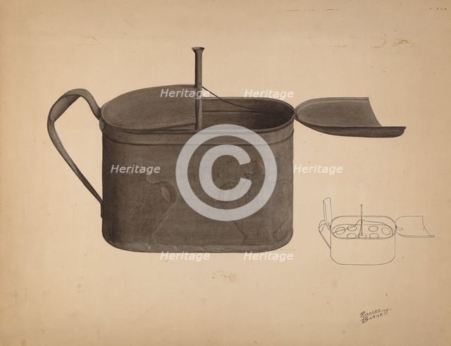 Tin Egg Boiler, c. 1938. Creator: Richard Barnett.