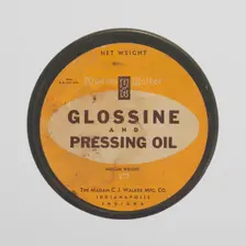 Tin for Madame Walker Glossine and Pressing Oil, 1940s - 1960s. Creator: Unknown