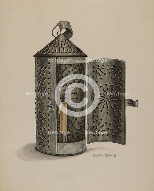 Tin Lantern, c. 1937. Creator: Augustine Haugland.