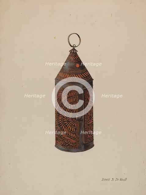 Tin Lantern, c. 1941. Creator: David S De Vault.