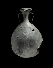 Tin-lead alloy flask with lid, XVIIIth Dynasty (c1540 BC-c1292 BC)