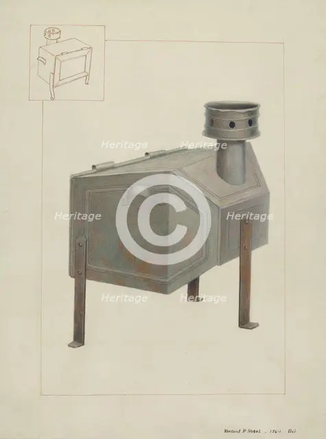 Tin Stove, c. 1937. Creator: Vincent P. Rosel.