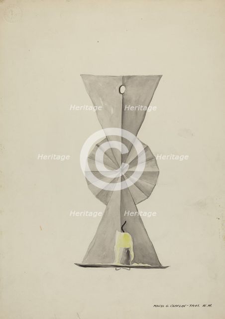Tin Sconce, 1935/1942. Creator: Majel G. Claflin.