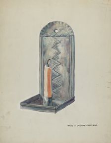 Tin Sconce, 1935/1942. Creator: Majel G. Claflin