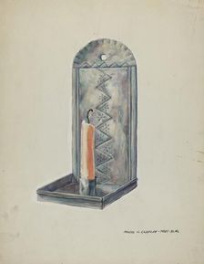 Tin Sconce, 1935/1942. Creator: Majel G. Claflin