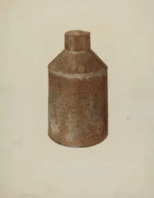 Tin Tea Caddy, c. 1938. Creator: Eldon Allen