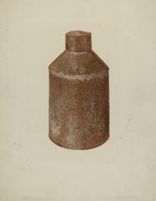Tin Tea Caddy, c. 1938. Creator: Eldon Allen