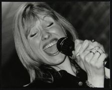 Tina May performing at The Fairway, Welwyn Garden City, Hertfordshire, 7 March 1999. Creator: Denis Williams