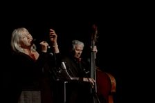 Tina May with Herbie Flowers, Hawth, Crawley, West Sussex, Nov 2015. Artist: Brian O'Connor