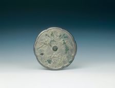 Tinned bronze marriage mirror, Tang dynasty, China, 618-907. Creator: Unknown