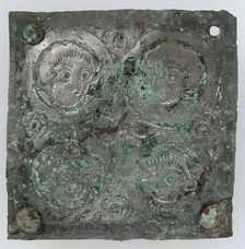 Tinned-Copper Plaque with a Personification, Byzantine, 350-400. Creator: Unknown