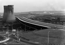 Tinsley Viaduct on the M1 after completion, Sheffield, South Yorkshire, 1968. Creator: Michael Walters