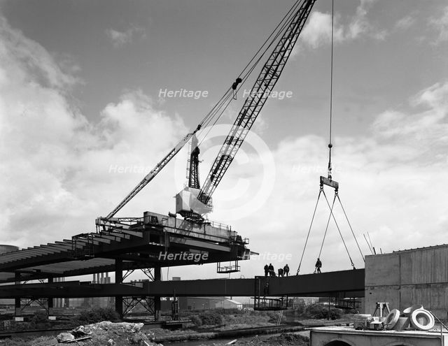 Tinsley Viaduct under construction, Meadowhall, near Sheffield, South Yorkshire, 1967. Artist: Michael Walters