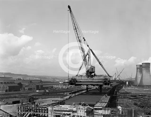 Tinsley Viaduct under construction, Meadowhall, near Sheffield, South Yorkshire, 1967. Creator: Michael Walters.