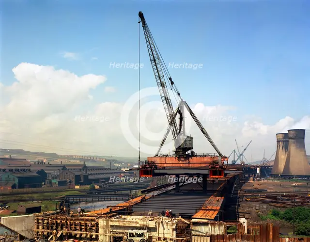 Tinsley Viaduct under construction, Meadowhall, near Sheffield, South Yorkshire, 1967. Creator: Michael Walters.