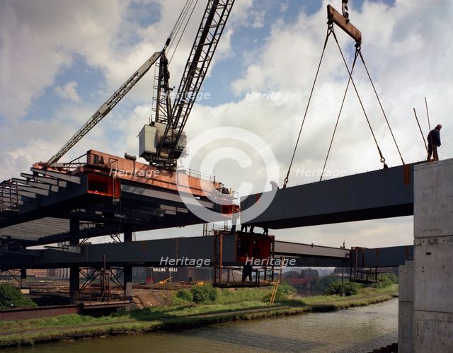 Tinsley Viaduct under construction, Meadowhall, near Sheffield, South Yorkshire, 1967. Artist: Michael Walters