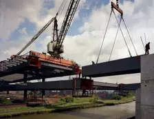 Tinsley Viaduct under construction, Meadowhall, near Sheffield, South Yorkshire, 1967. Creator: Michael Walters