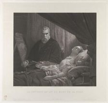 Tintoretto at His Daughter's Deathbed, after 1843. Creator: Achille-Louis Martinet