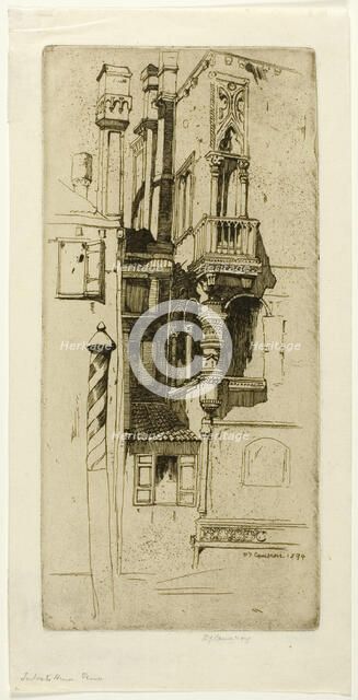 Tintoret's House, plate six from the North Italian Set, 1894. Creator: David Young Cameron.