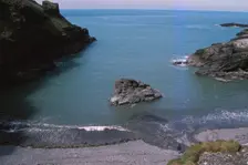 Tintagel Head and Castle, Cornwall, UK, 20th century. Artist: CM Dixon