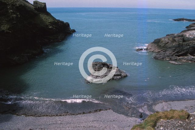Tintagel Head and Castle, Cornwall, UK, 20th century. Artist: CM Dixon.